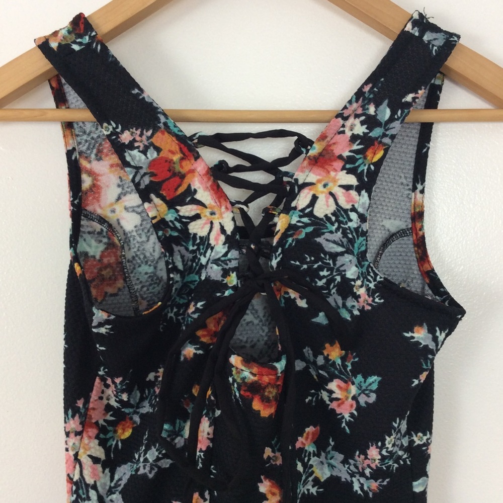 Jessica Simpson Dress Jayne Black Floral Sleeveless - Picture 6 of 8